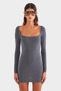 Reversible Merino Wool Mini Dress - Grey Marl