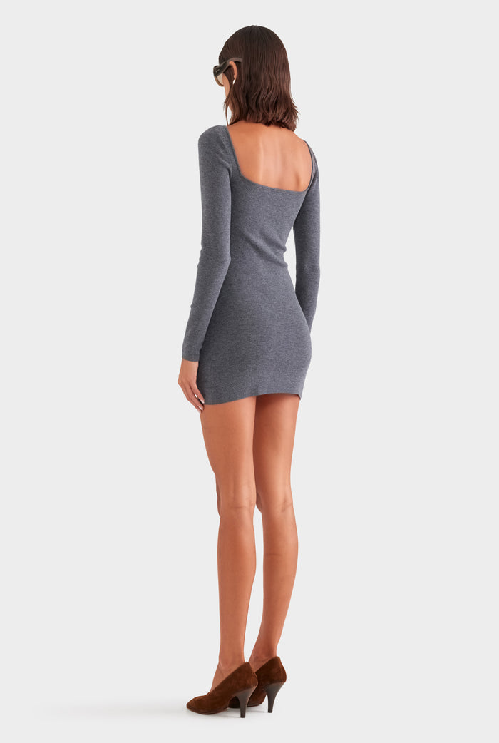 Reversible Merino Wool Mini Dress - Grey Marl