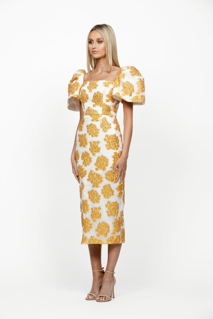 Ria Puff Sleeve Midi - Dress - Bariano