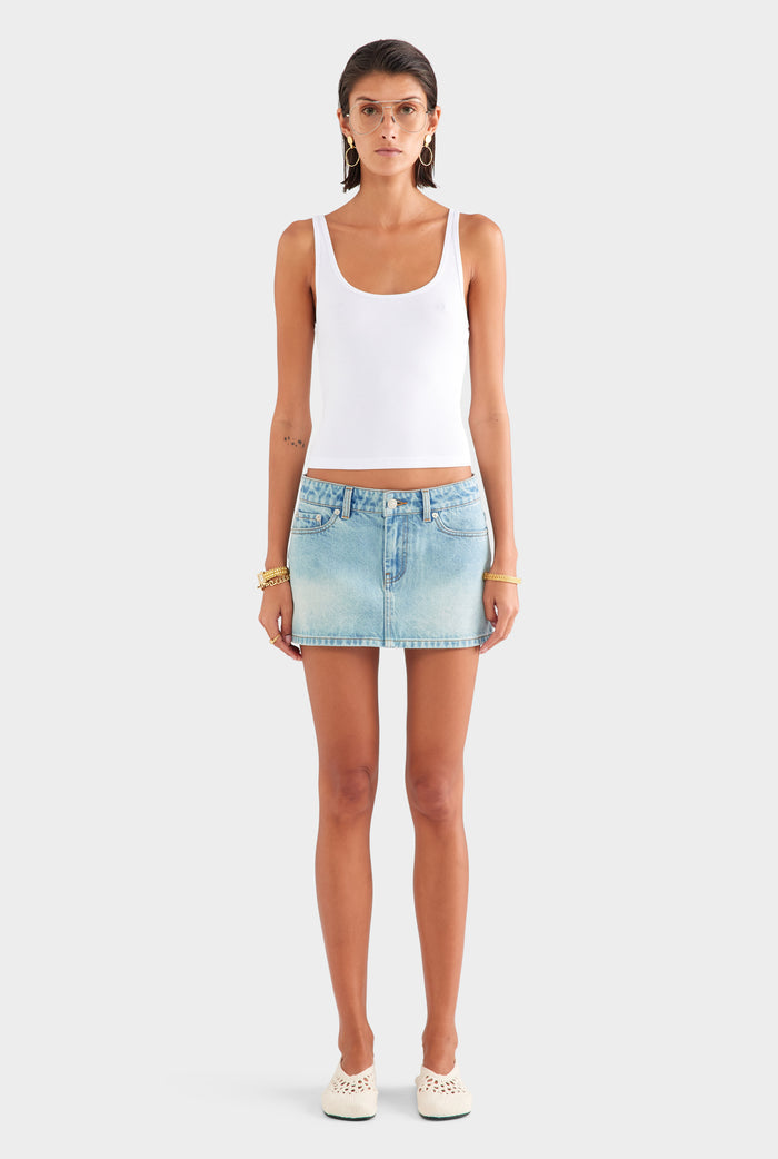 Rib Jersey Tank - White