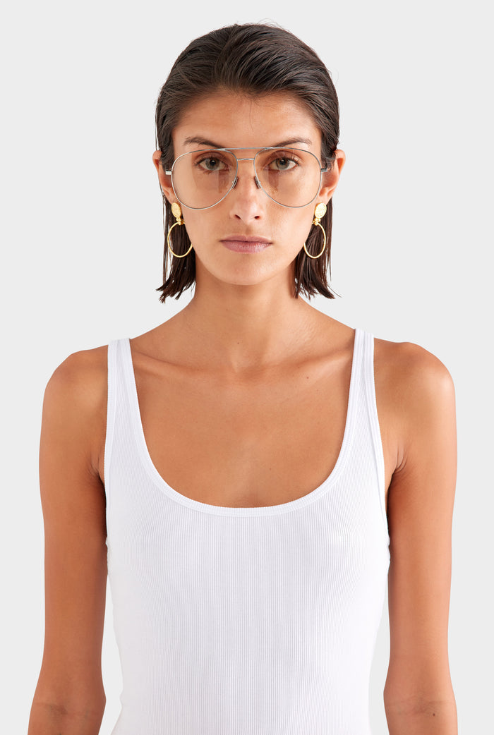 Rib Jersey Tank - White