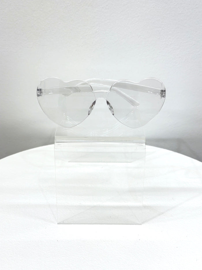 Rimless Heart Sunglasses - Clear - Giftware - Honey Fawn