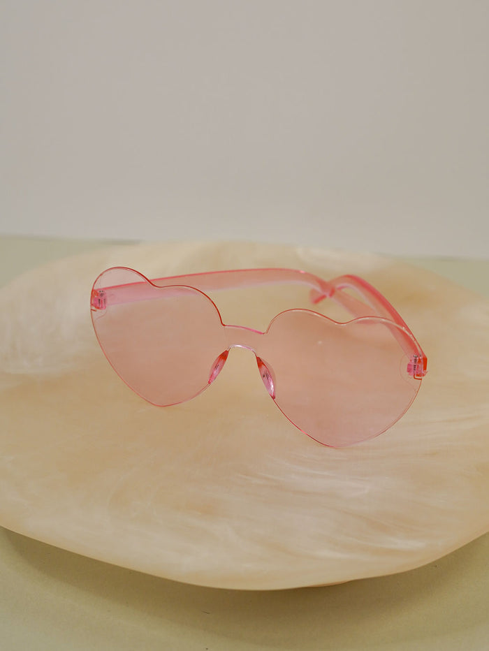 Rimless Heart Sunglasses - Light Pink - Giftware - Honey Fawn