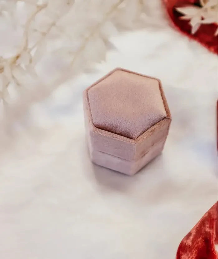 Rose Velvet Double Ring Box - Giftware - Six Stories