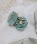 Sage Velvet Double Ring Box - Giftware - Honey Fawn