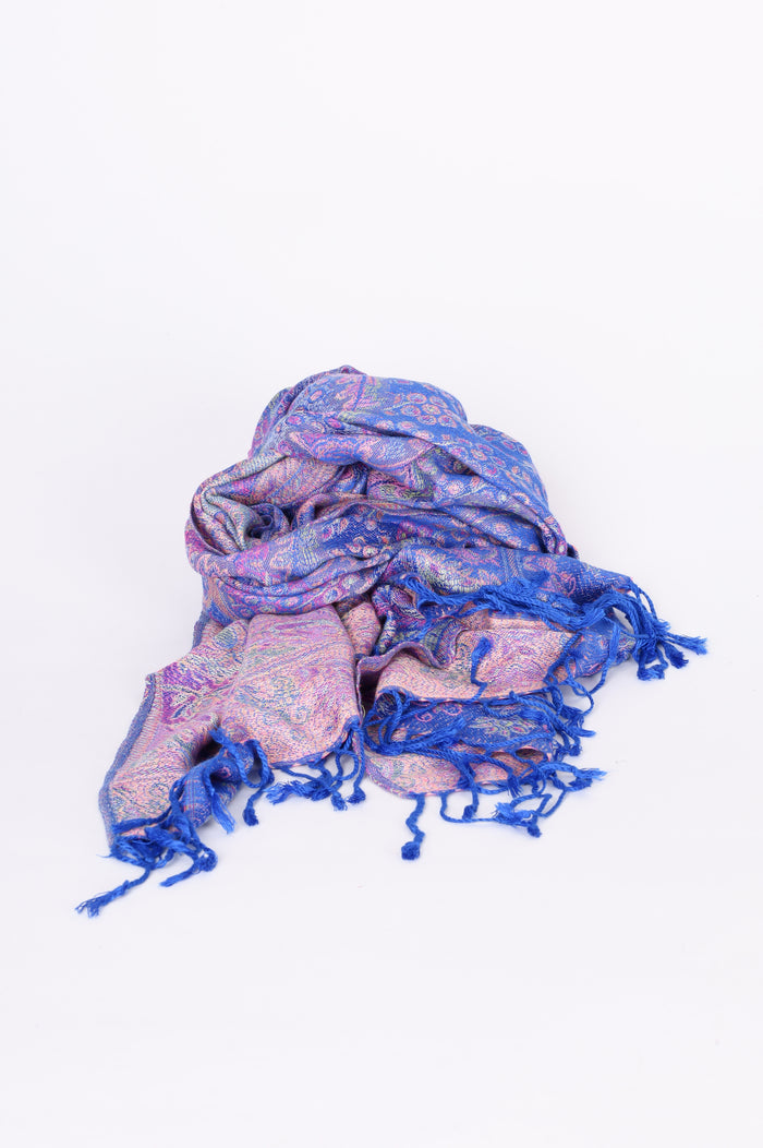 Sam Well Pashmina Womens Blue Scarf Size O/S