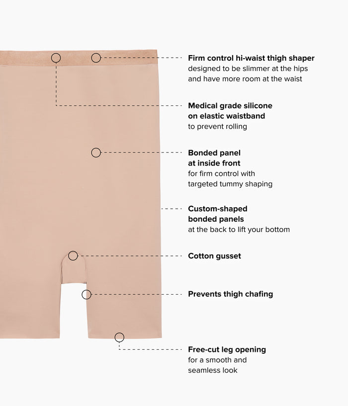 Shape Revelation® Straight Hi-Waist Thigh Shaper: Praline