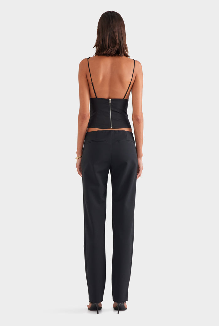 Silk Cowl Bustier - Black