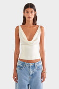 Silk Cowl Bustier - Champagne