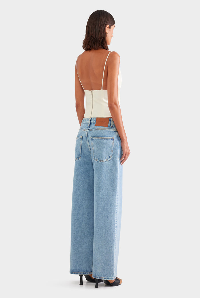 Silk Cowl Bustier - Champagne