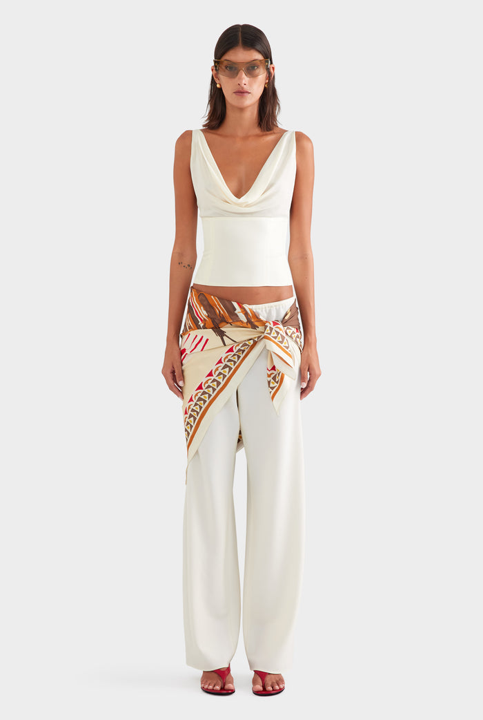 Silk Cowl Bustier - Champagne