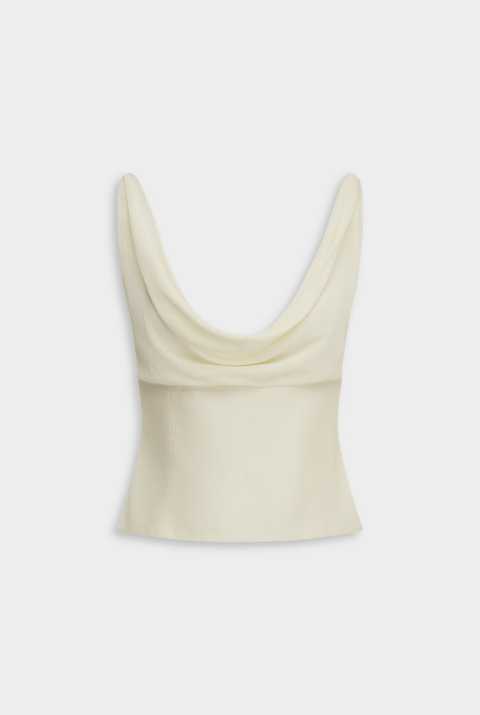 Silk Cowl Bustier - Champagne