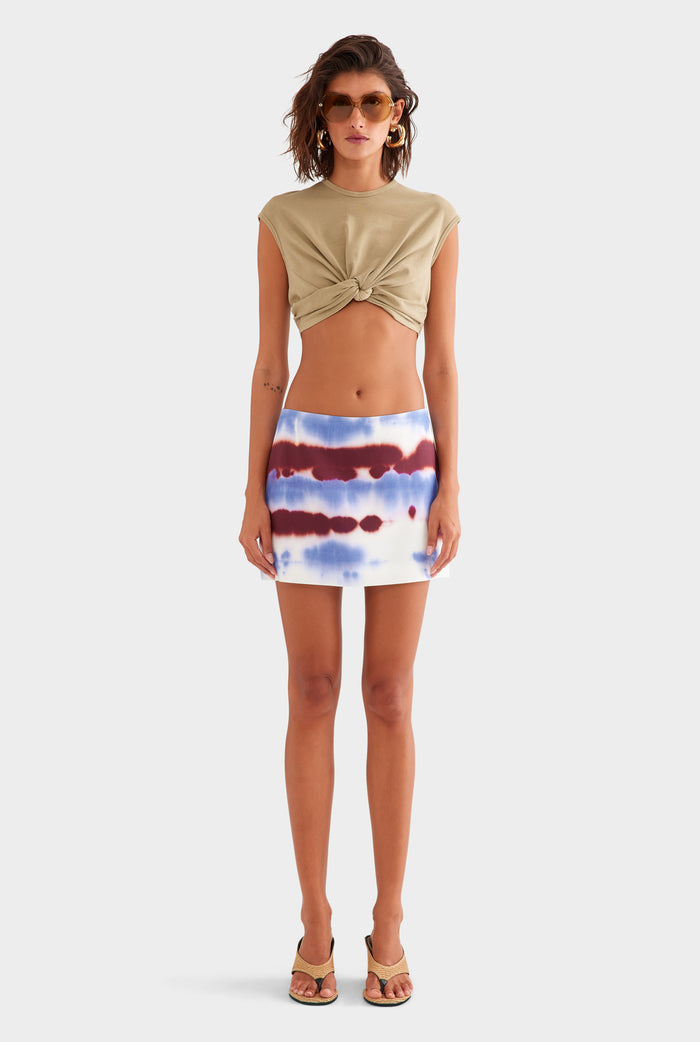 Silk Mini Skirt - Pomegranate Tie-Dye