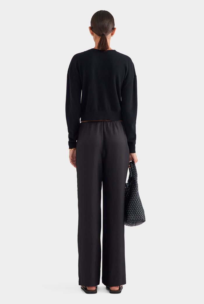 Silk Relaxed Pant - Black