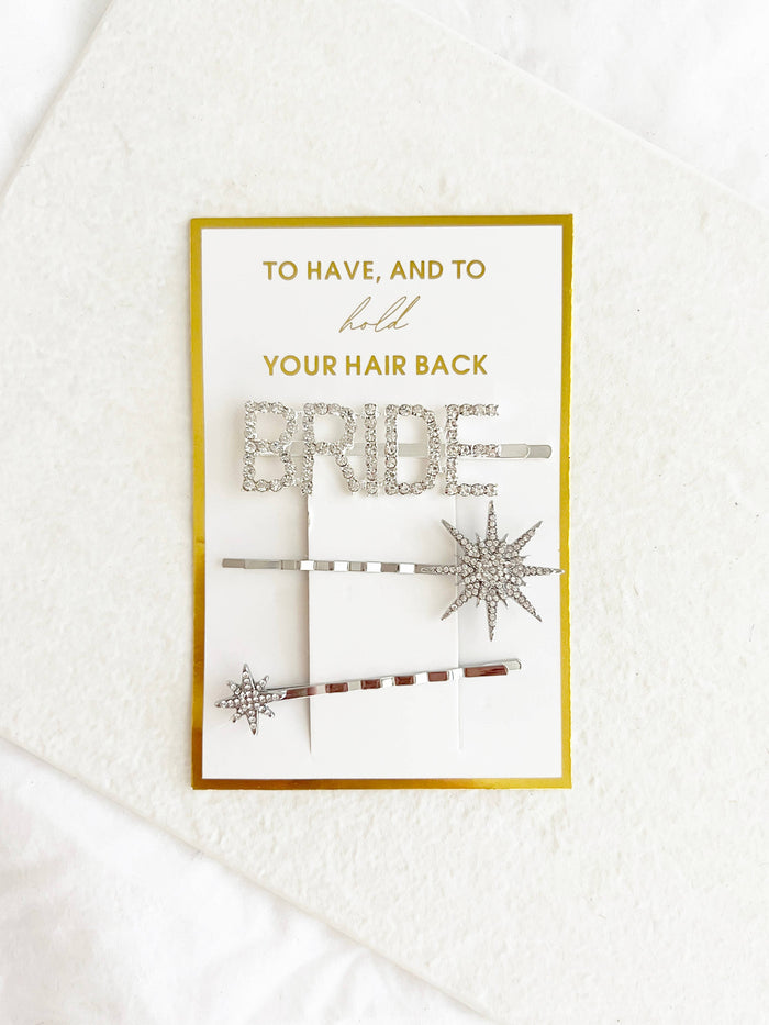 Silver Bride Clip Set - Giftware - Honey Fawn