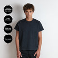 Silverlake Crop Tee III | Boxy, Relaxed Fit | Heavyweight Slub T-Shirt Ash Black (Vintage)
