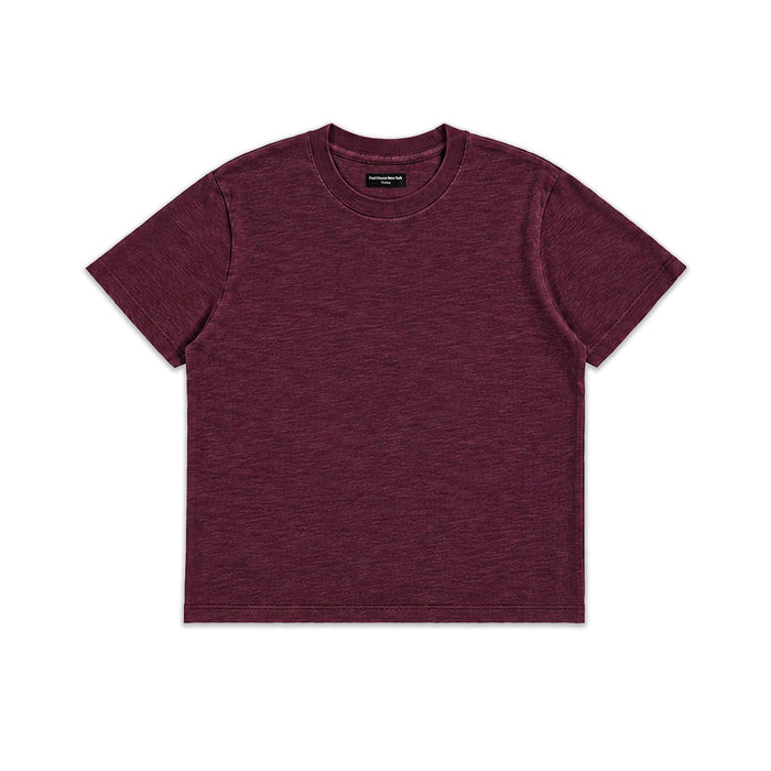 Silverlake Crop Tee III | Boxy, Relaxed Fit | Heavyweight Slub T-Shirt Vintage Burgundy