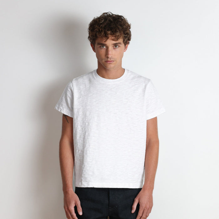 Silverlake Crop Tee III | Boxy, Relaxed Fit | Heavyweight Slub T-Shirt Classic White
