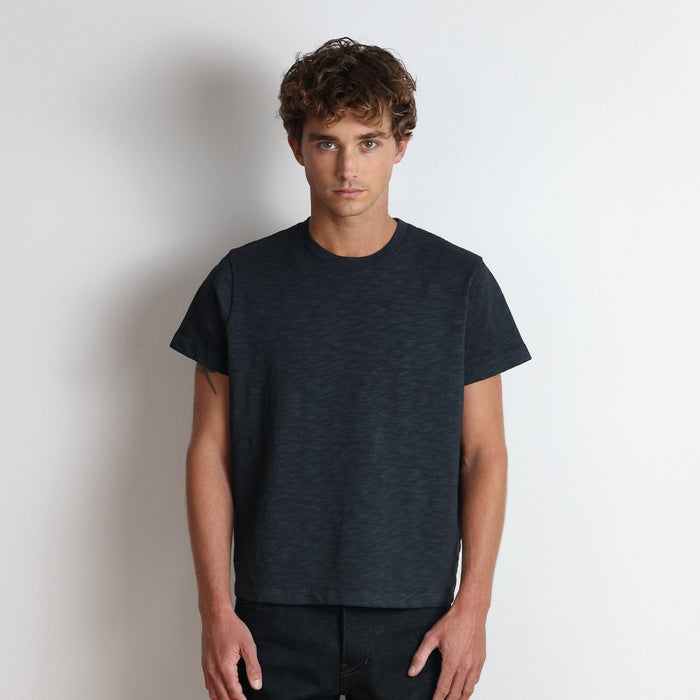 Silverlake Crop Tee III | Boxy, Relaxed Fit | Heavyweight Slub T-Shirt Ash Black (Vintage)