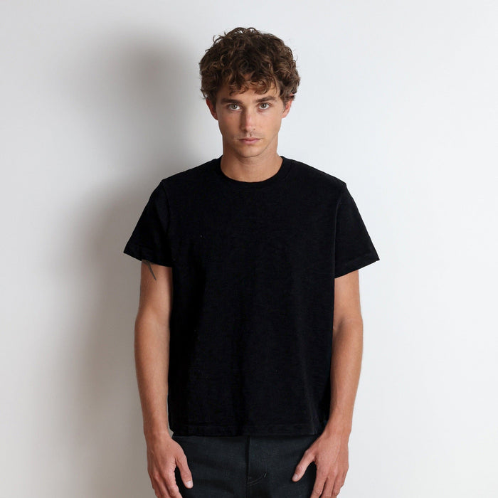 Silverlake Crop Tee III | Boxy, Relaxed Fit | Heavyweight Slub T-Shirt Classic Black