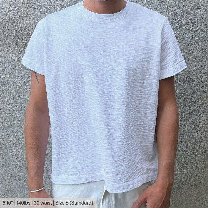 Silverlake Crop Tee III | Boxy, Relaxed Fit | Heavyweight Slub T-Shirt Classic White