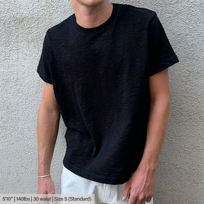 Silverlake Crop Tee III | Boxy, Relaxed Fit | Heavyweight Slub T-Shirt Classic Black