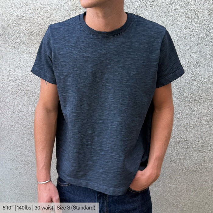 Silverlake Crop Tee III | Boxy, Relaxed Fit | Heavyweight Slub T-Shirt Ash Black (Vintage)