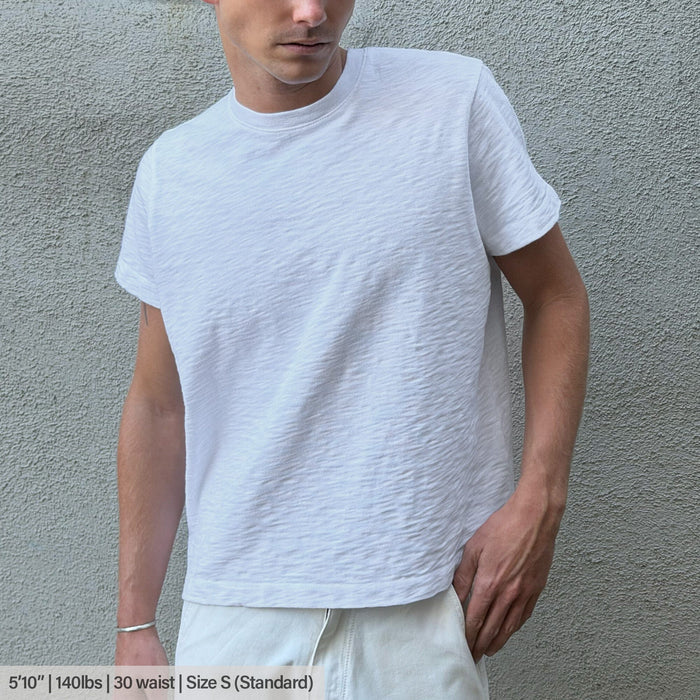 Silverlake Crop Tee III | Boxy, Relaxed Fit | Heavyweight Slub T-Shirt Classic White