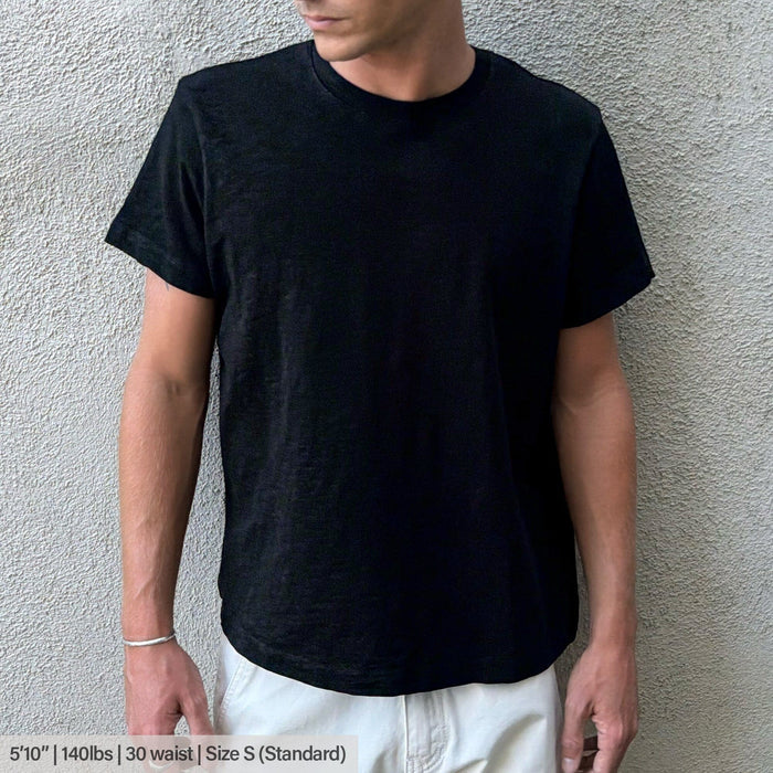 Silverlake Crop Tee III | Boxy, Relaxed Fit | Heavyweight Slub T-Shirt Classic Black