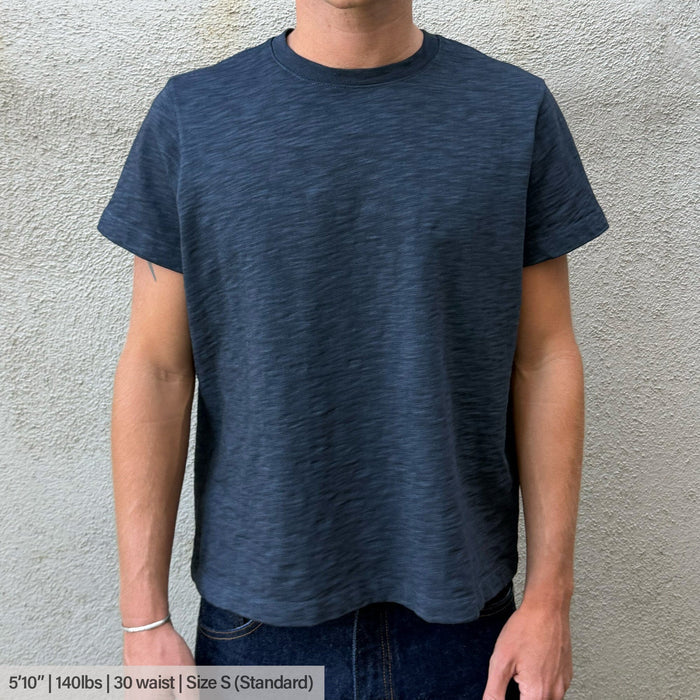 Silverlake Crop Tee III | Boxy, Relaxed Fit | Heavyweight Slub T-Shirt Ash Black (Vintage)