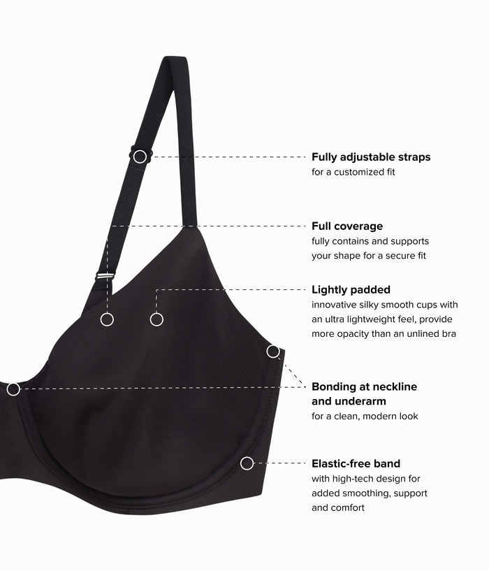 Sleek Standard Underwire Bra: Black