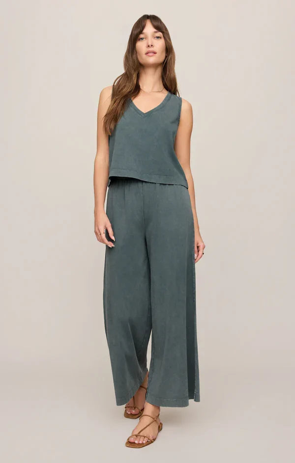 Z Supply Sloane V-Neck Top Emerald Cove