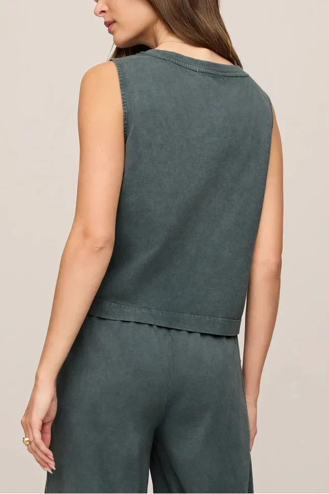 Sloane V-Neck Top | Emerald Cove