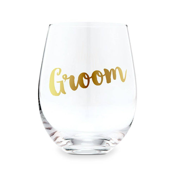 Stemless Toasting Wine Glass Gift For Wedding Party - Groom - Giftware - Weddingstar