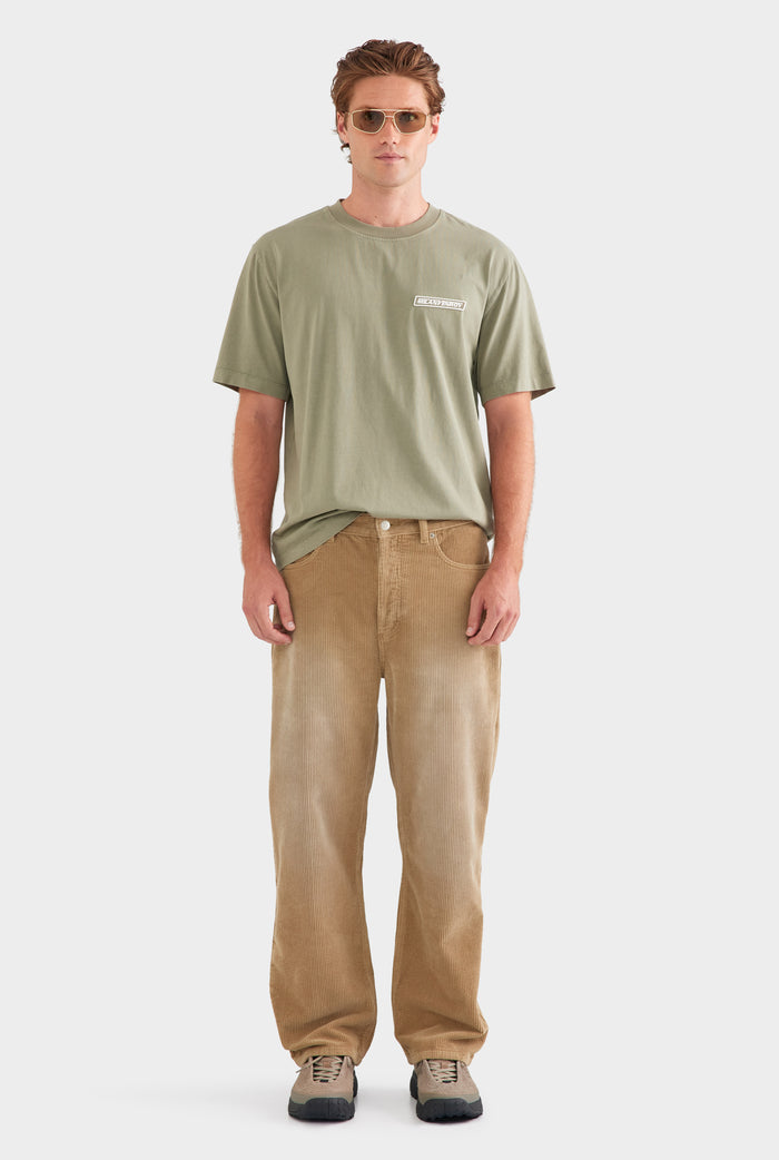 Straight Leg Cord Jean - Washed Beige
