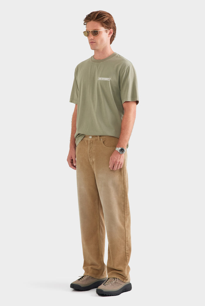 Straight Leg Cord Jean - Washed Beige