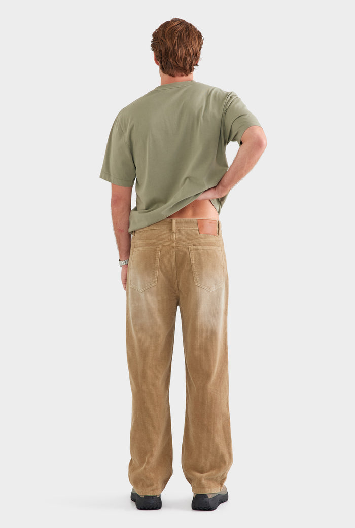 Straight Leg Cord Jean - Washed Beige