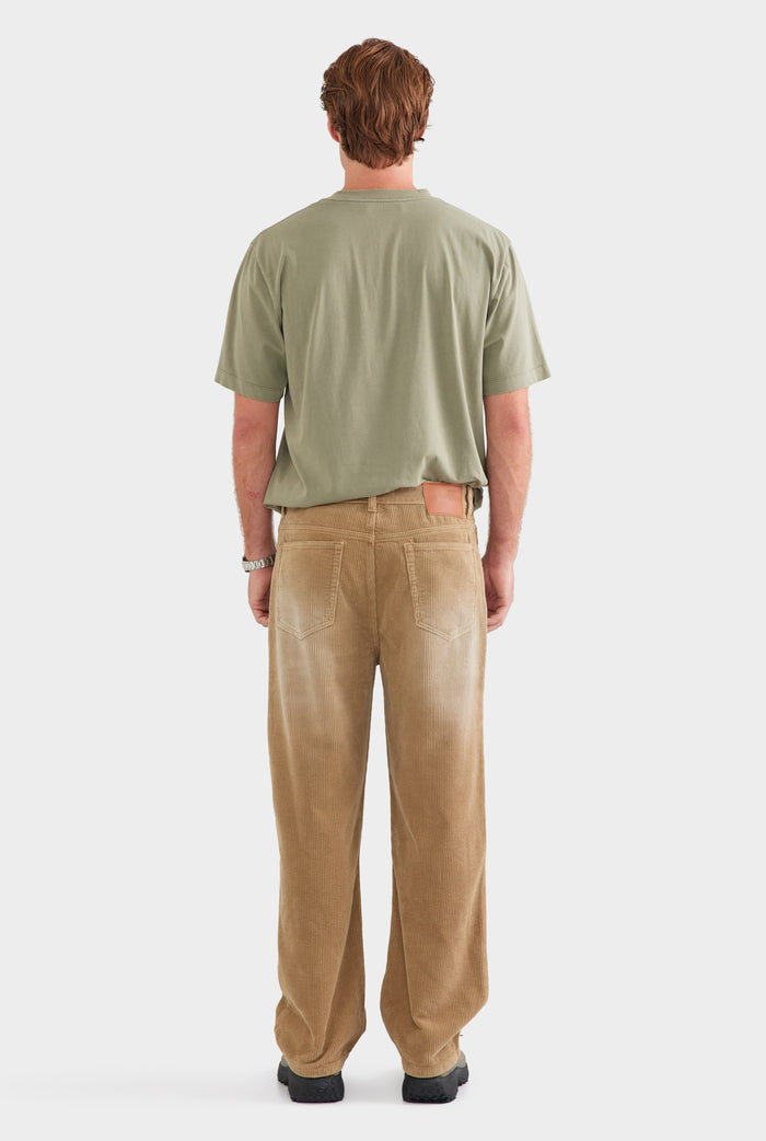 Straight Leg Cord Jean - Washed Beige