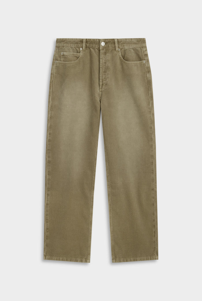 Straight Leg Cord Jean - Washed Beige