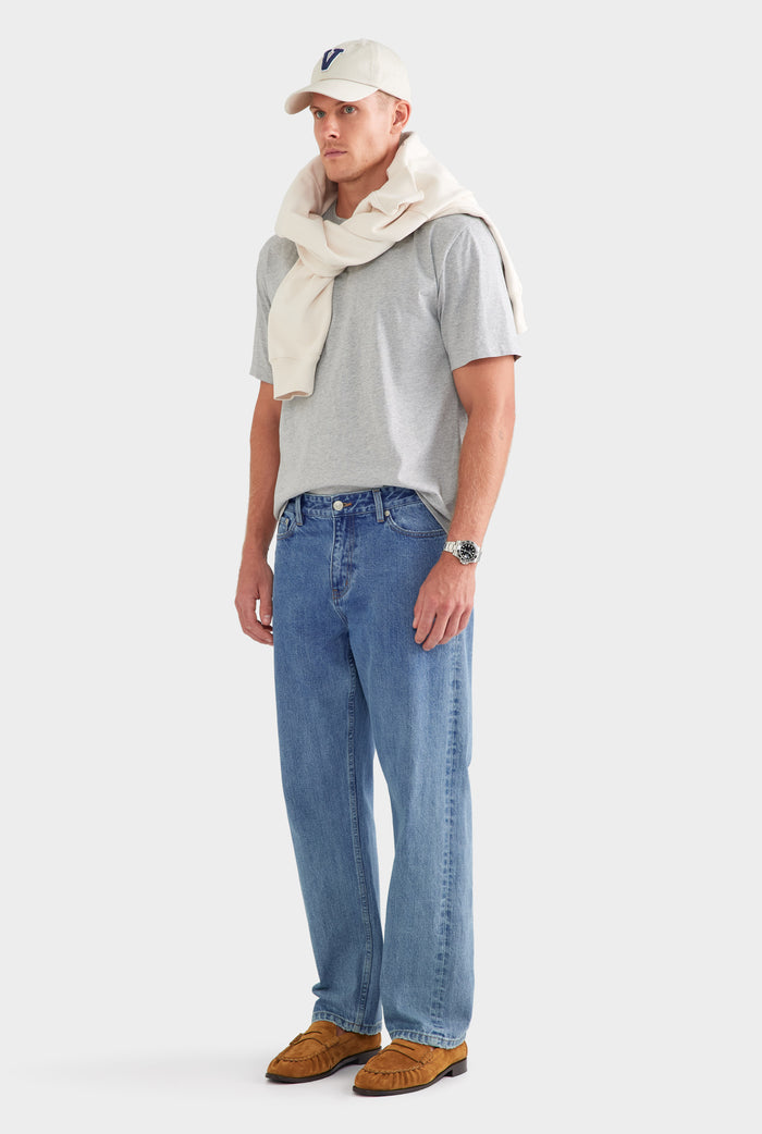 Straight Leg Denim Jean - Light Blue
