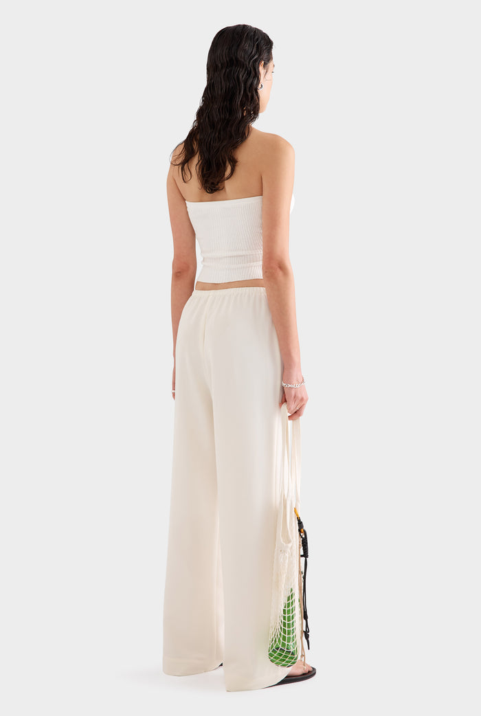 Strapless Linen Knit Top - Off White