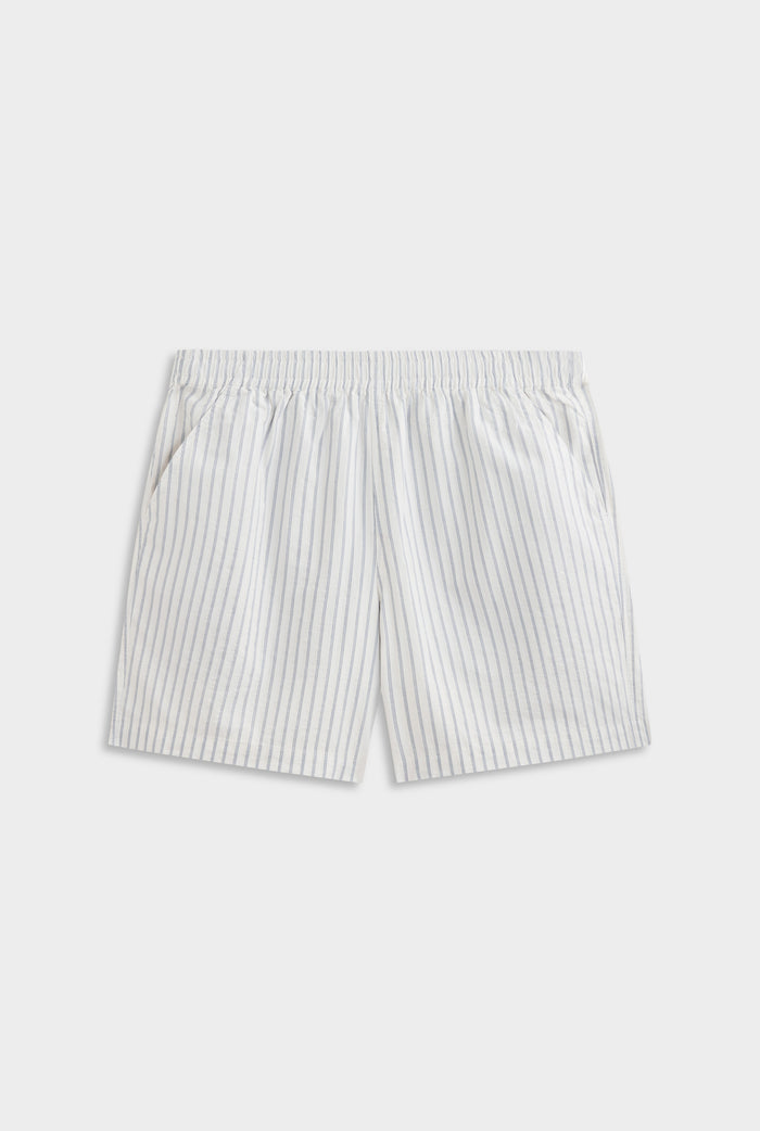 Striped Lounge Short - Off White/Navy Stripe