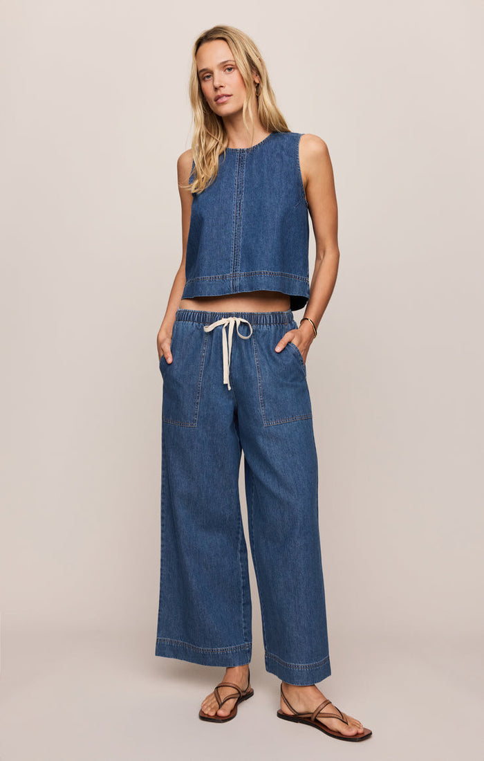 Sun Seeker Denim Tank | Deep Water
