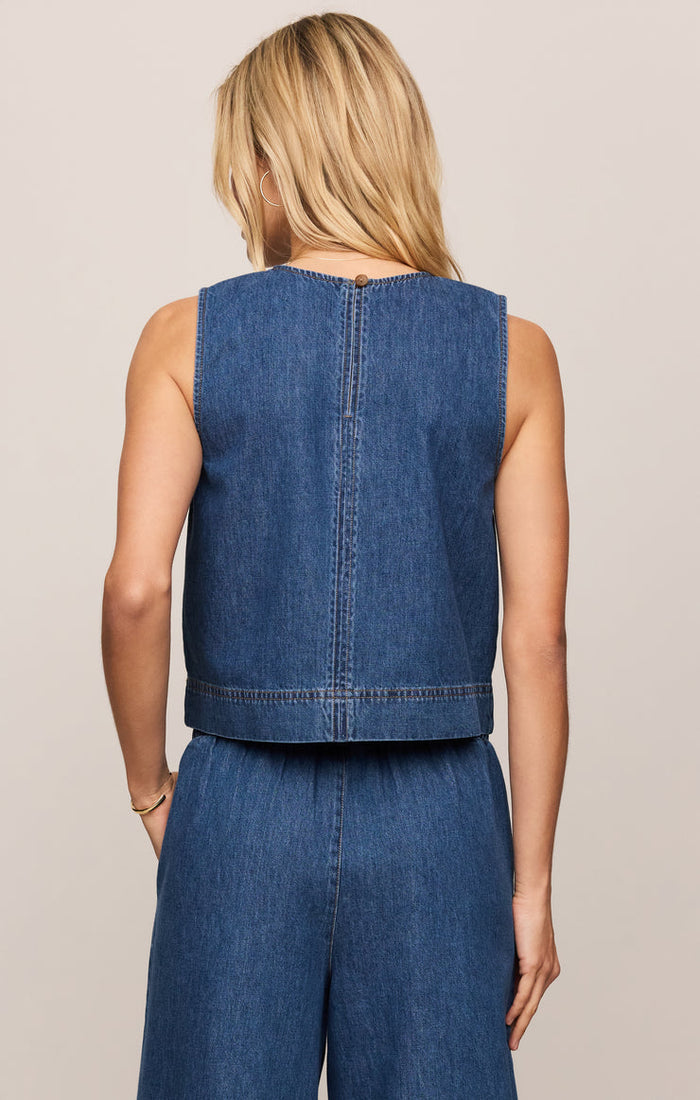 Sun Seeker Denim Tank | Deep Water