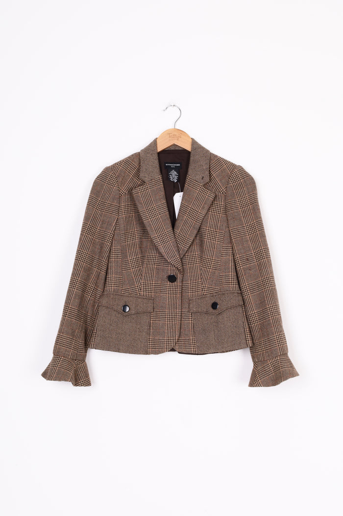 Sutton Studio Womens Brown Blazer Size 4