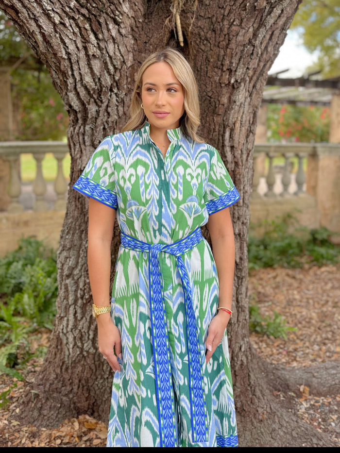 Isla Payal Sydney Shirtdress | Ikat Green