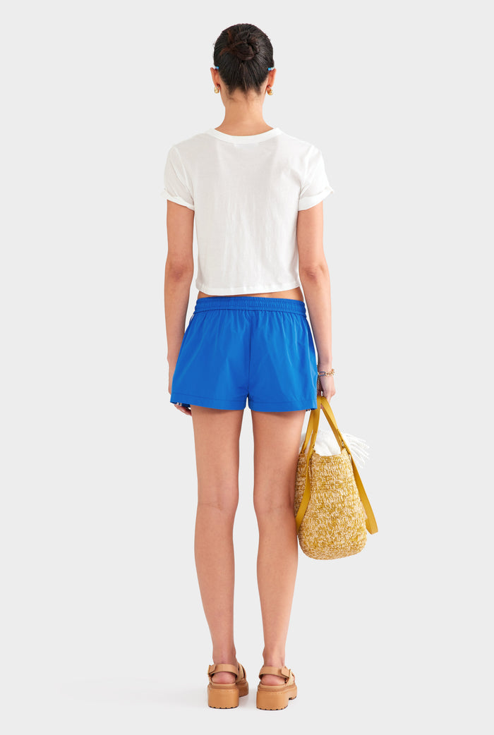 Taffeta Short - Bright Blue/White