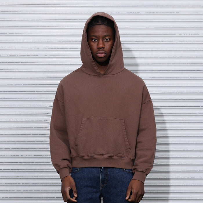 The Bowery Crop Hoodie Carob Brown