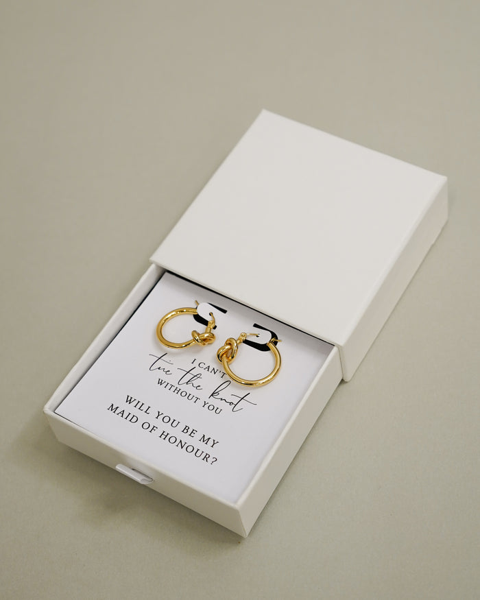 "Tie the Knot" Maid of Honour Proposal Earring - Giftware - Honey Fawn Boutique