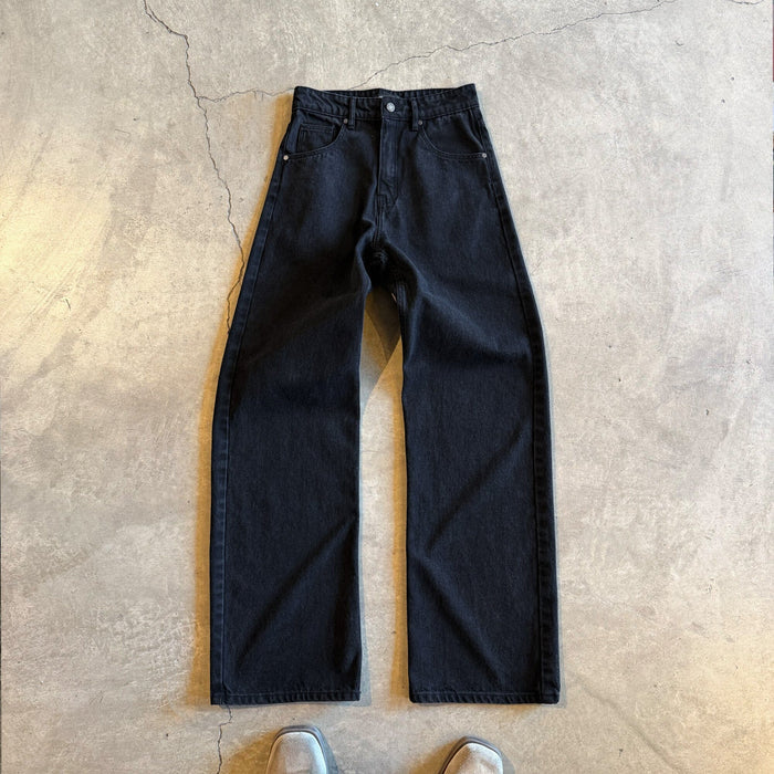 Tokyo Dad Jeans | Straight-Wide Leg Stoned Black
